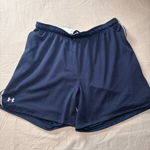 Men's Under‎ Armour Athletic Shorts L Navy White